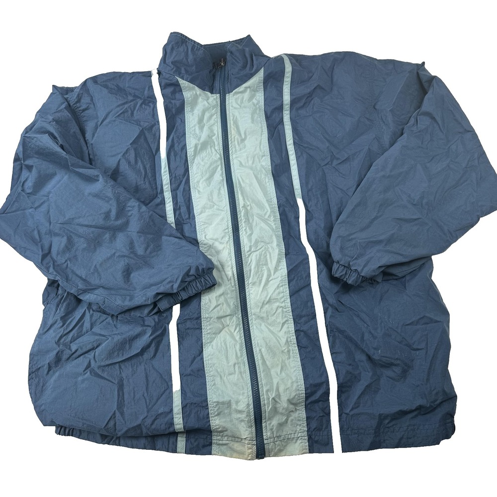 Vintage Nike Jacket Mens XL Windbreaker Full Zip 90s Blue Philippines Striped